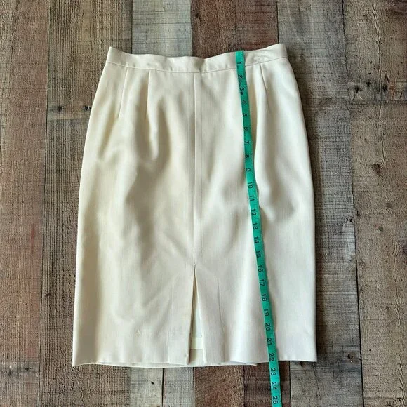 Christian Dior Womens Cream Double-Breasted Blazer & Skirt Set Size 8